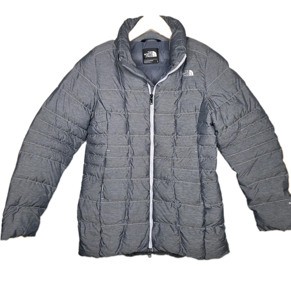 The North Face Transit Down 550 Puffer Jacket Charcoal Heather Gray Sz L No Hood